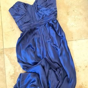 Badgley Mischka silk long strapless NWT 8 wedding